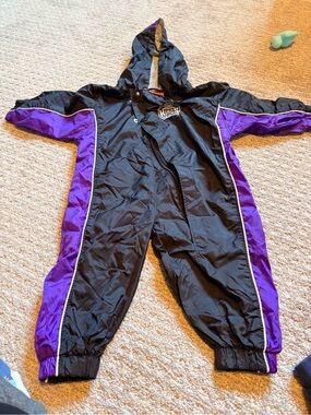 Vintage Reebok Sacramento Kings Hooded Kids One-Piece Snow Suit